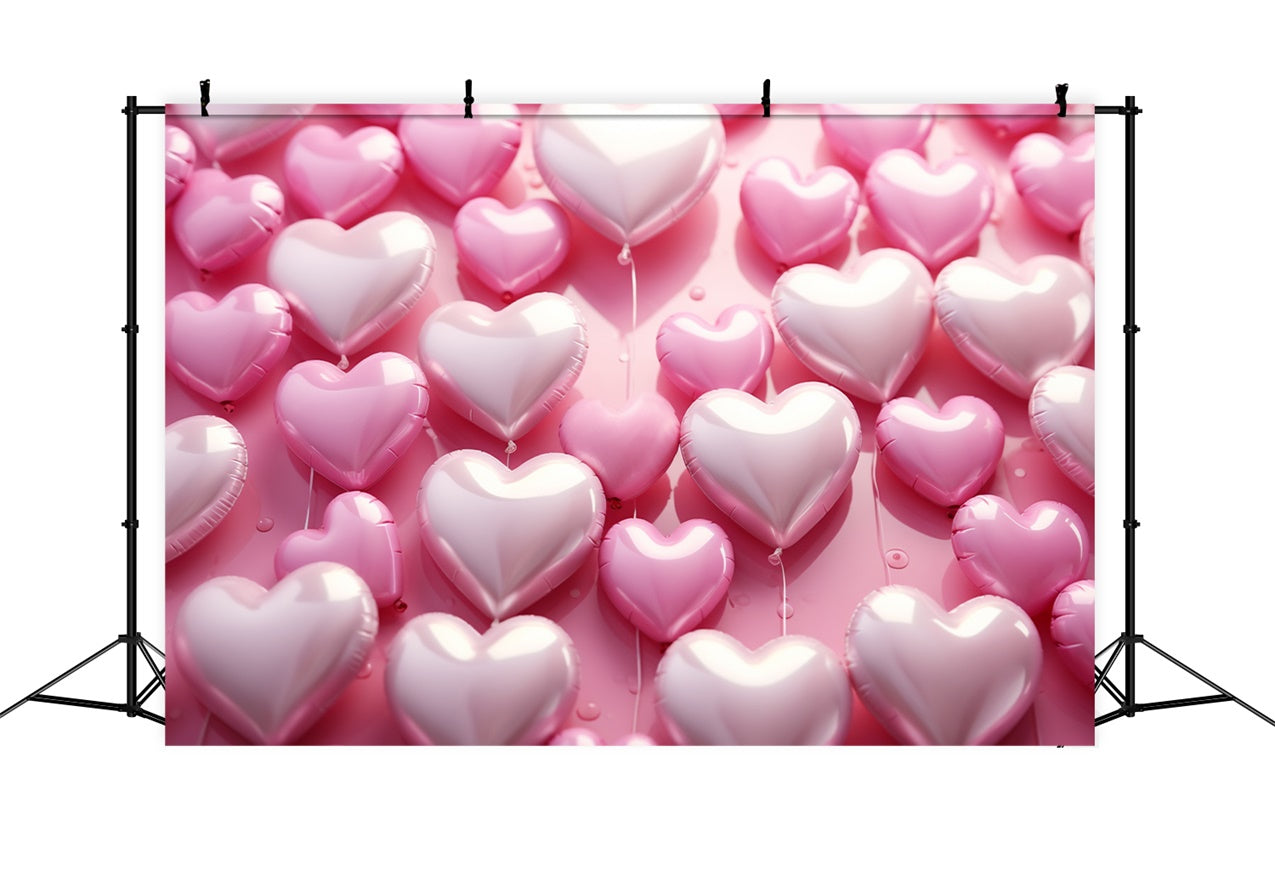 Toile de Fond Saint-Valentin Ballons Roses Cœurs BRP11-298