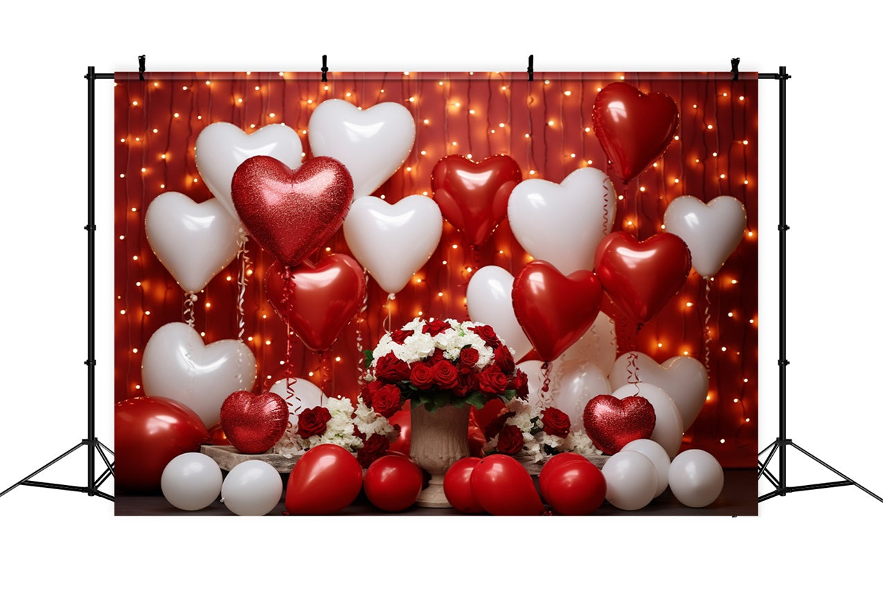 Toile de Fond Saint-Valentin Ballons Roses et Cœurs BRP11-302