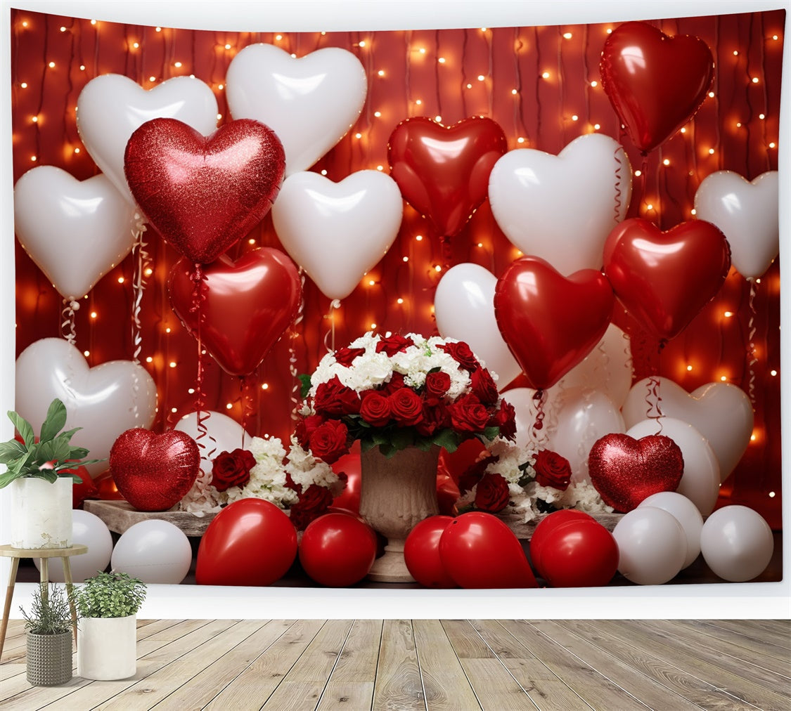 Toile de Fond Saint-Valentin Ballons Roses et Cœurs BRP11-302