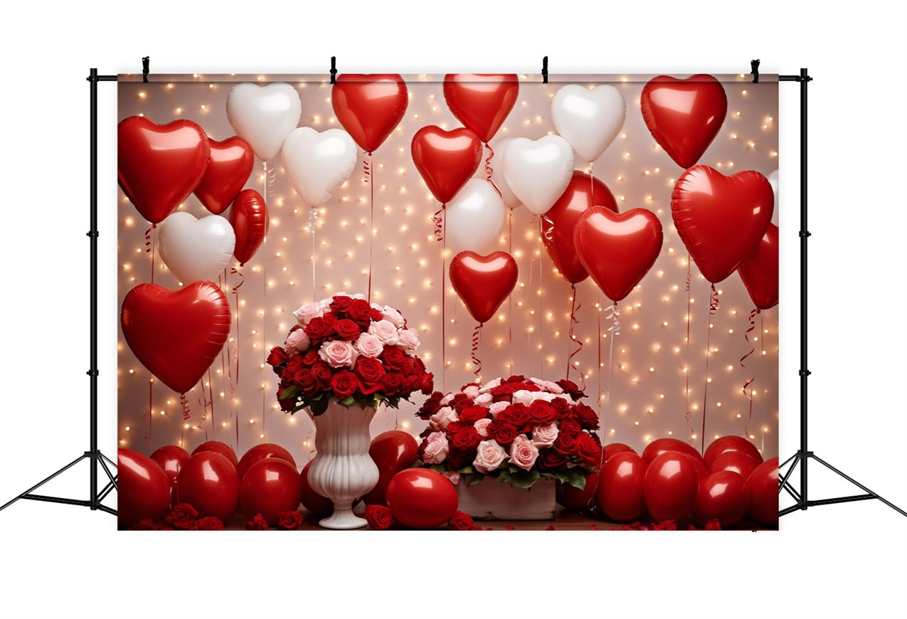 Toile de Fond Saint-Valentin Célébration Ballons Roses BRP11-304