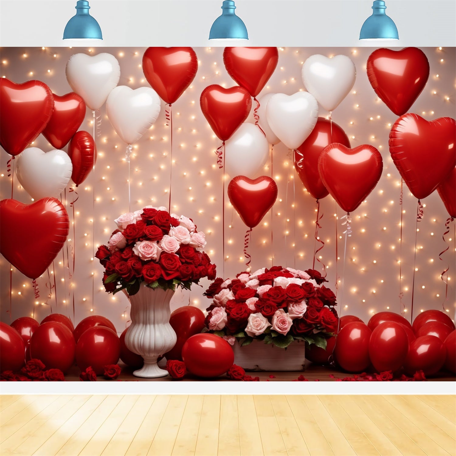 Toile de Fond Saint-Valentin Célébration Ballons Roses BRP11-304