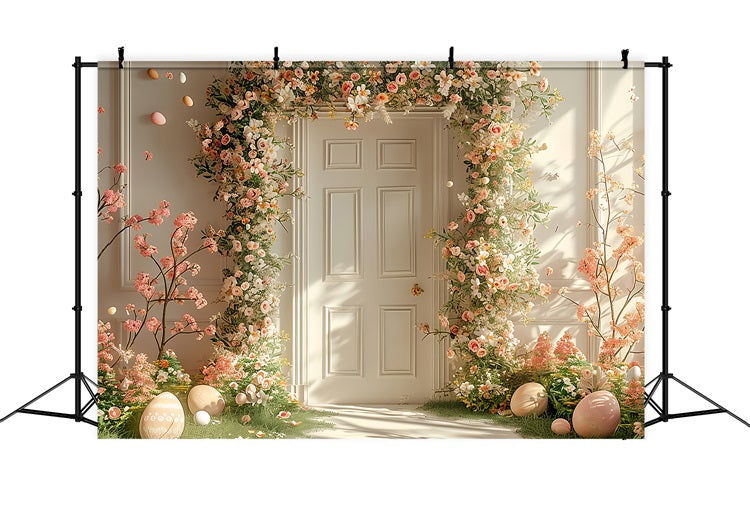 Toile de Fond Joyeuses Pâques Arche Œuf Fleurissant BRP11-349