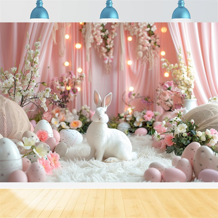 Toile de Fond Pâques Lapin Œufs Merveille Fleurs BRP11-353