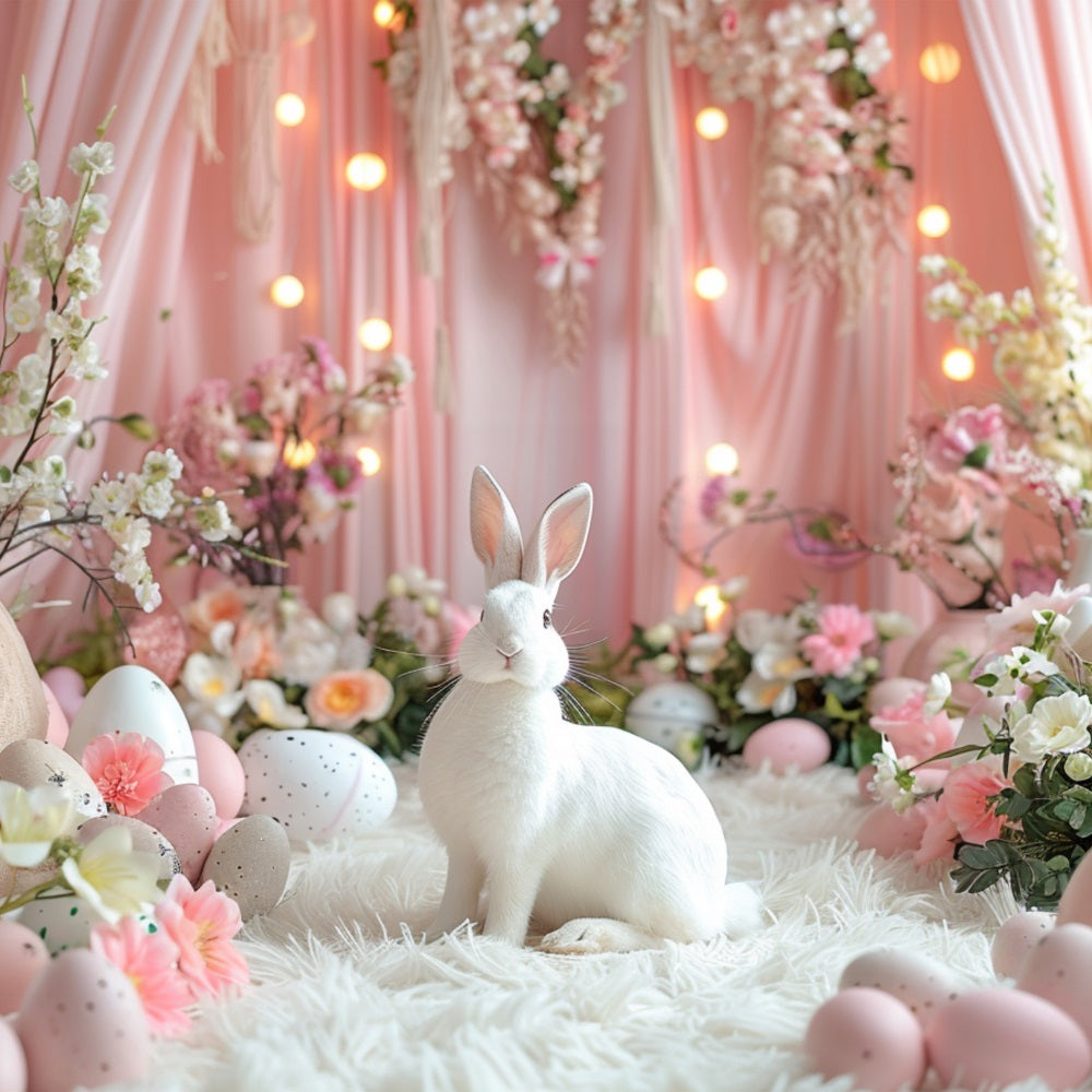 Toile de Fond Pâques Lapin Œufs Merveille Fleurs BRP11-353