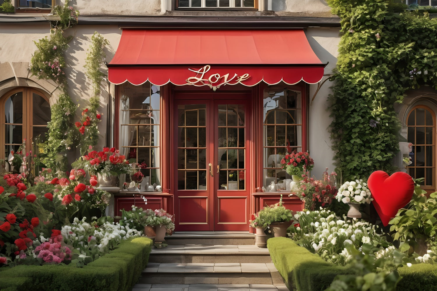 Toile de fond Saint-Valentin Jardin Amour Boutique Photographie BRP11-376