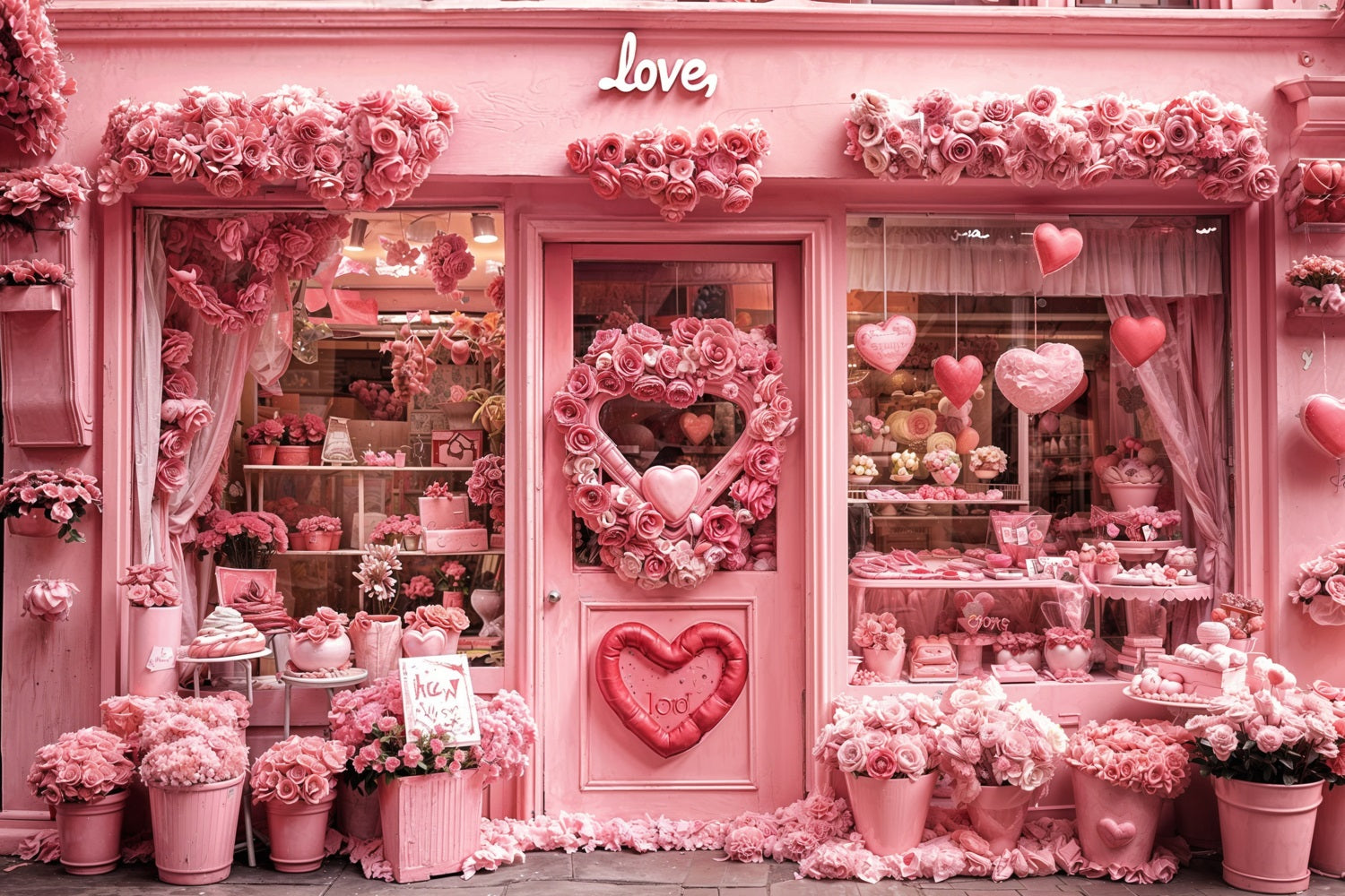 Toile de fond Saint-Valentin Idées Boutique Fleurs Couronne BRP11-381