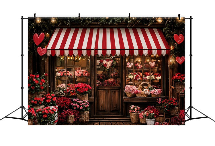 Toile de fond Saint-Valentin Romantique Vitrine Cœur Roses BRP11-383