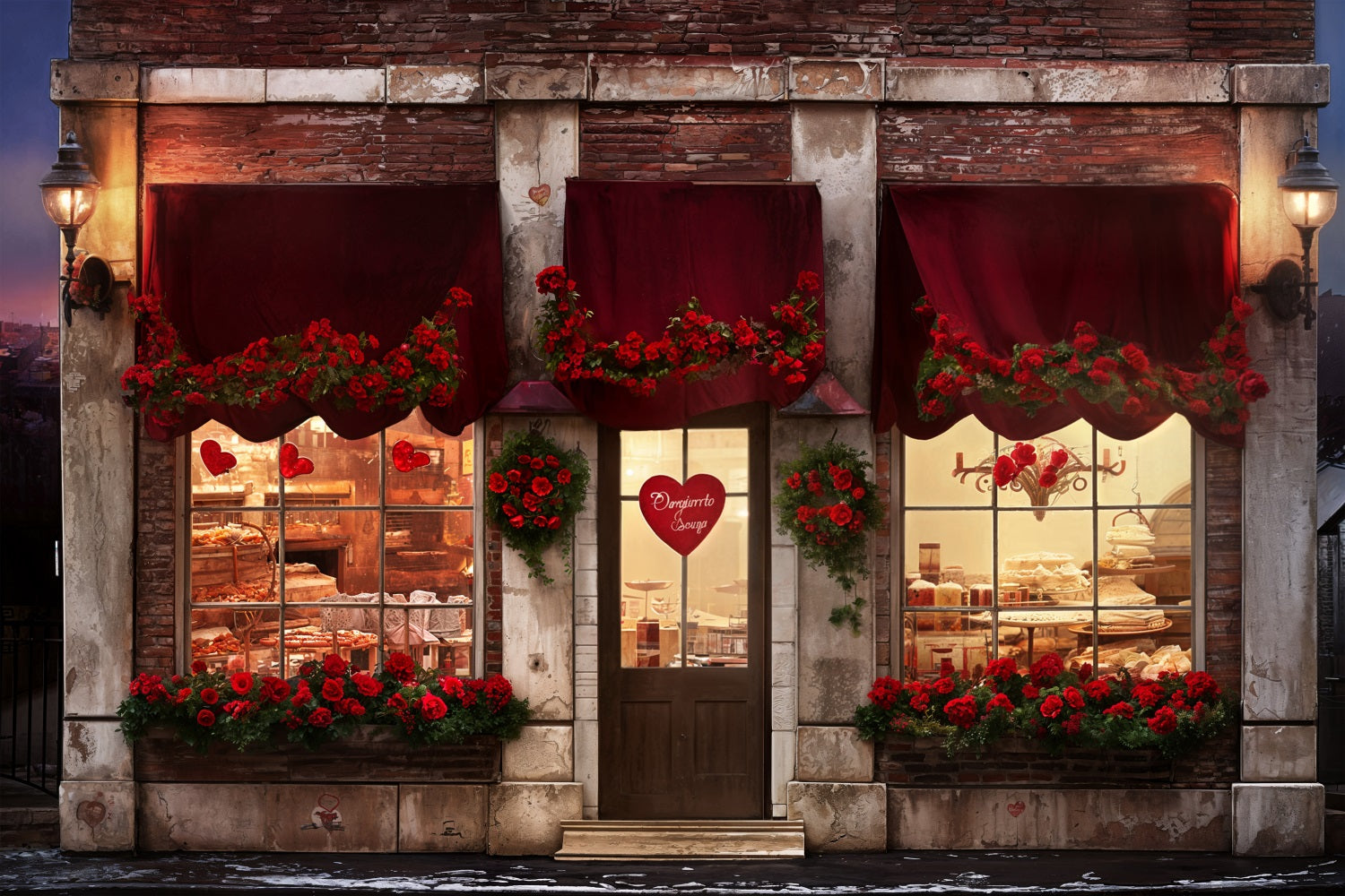 Toile de fond Saint-Valentin Photoshoot Pâtisserie Roses Cœur BRP11-387