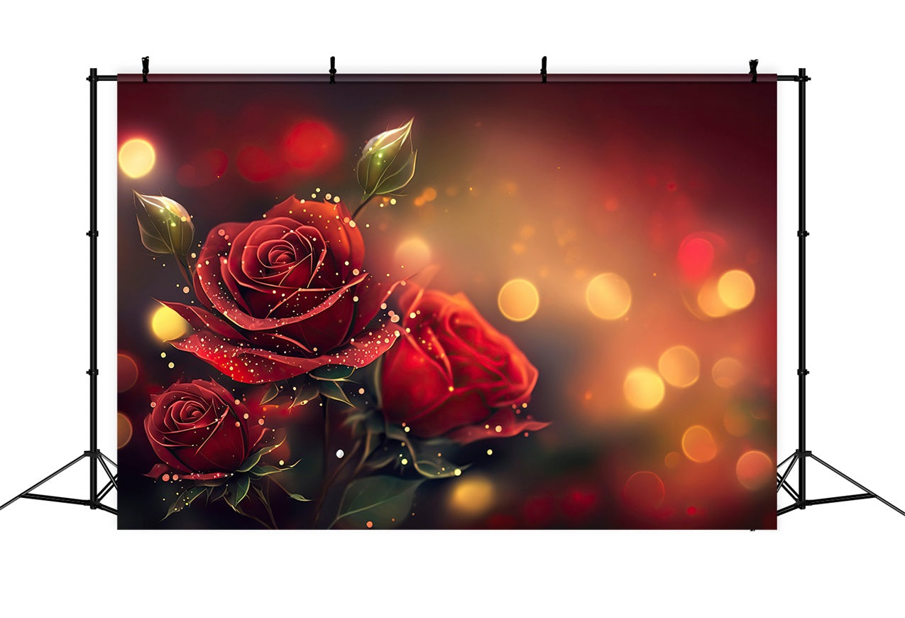 Toile de fond Saint-Valentin Roses Rouges Lumières Brillantes BRP11-398