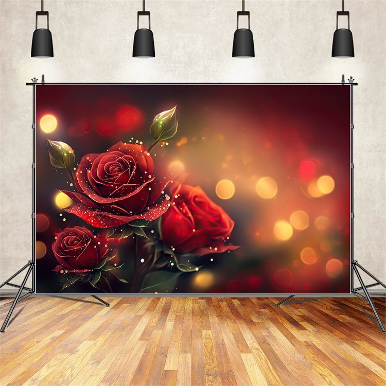 Toile de fond Saint-Valentin Roses Rouges Lumières Brillantes BRP11-398