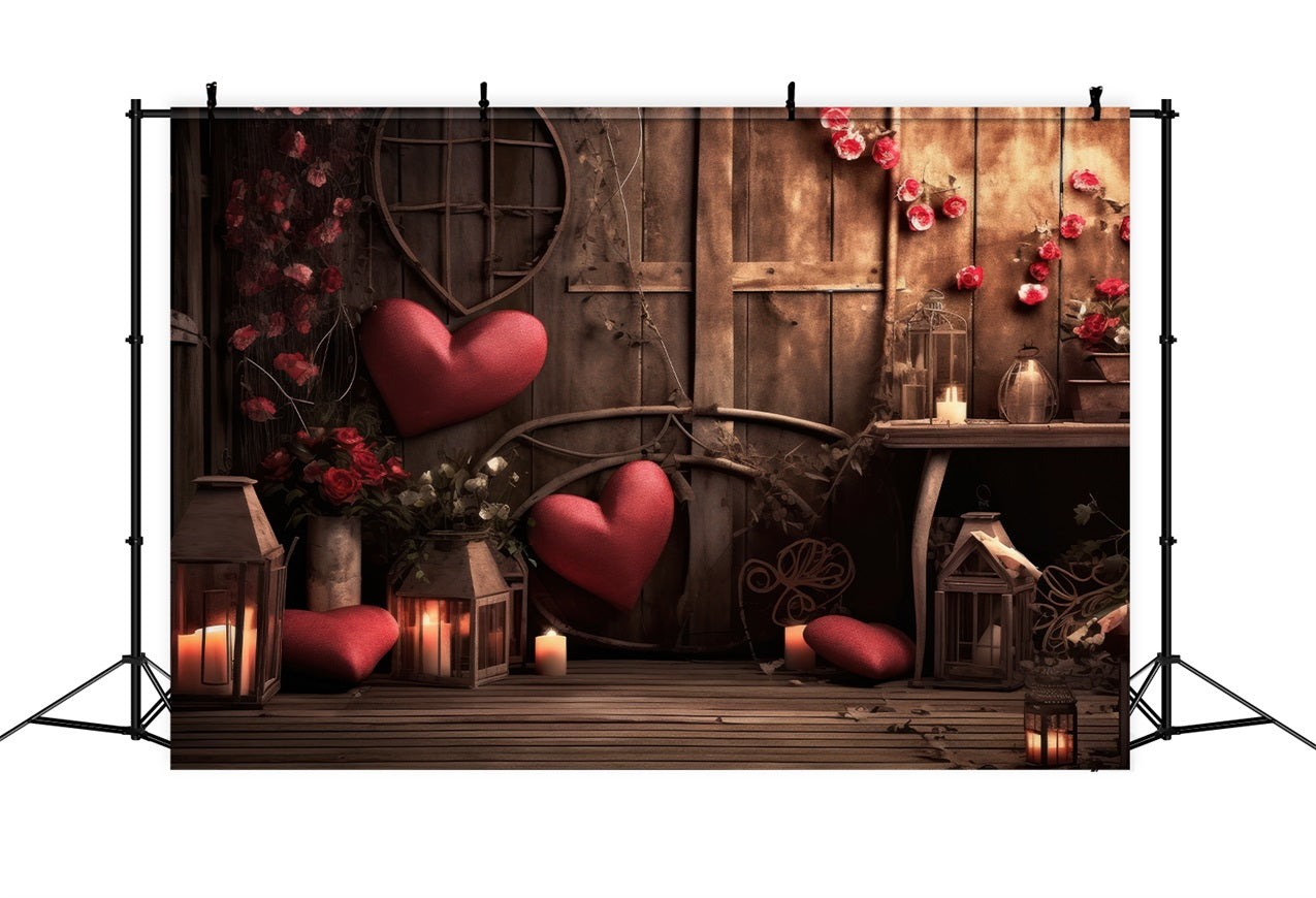 Toile de fond Saint-Valentin Lanternes Cœur Lumières BRP11-399