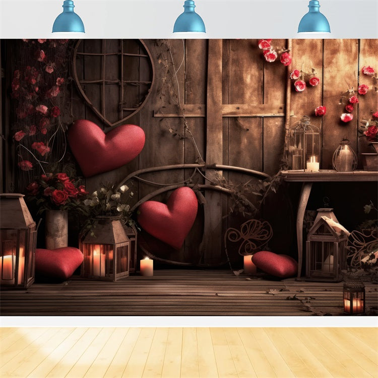 Toile de fond Saint-Valentin Lanternes Cœur Lumières BRP11-399