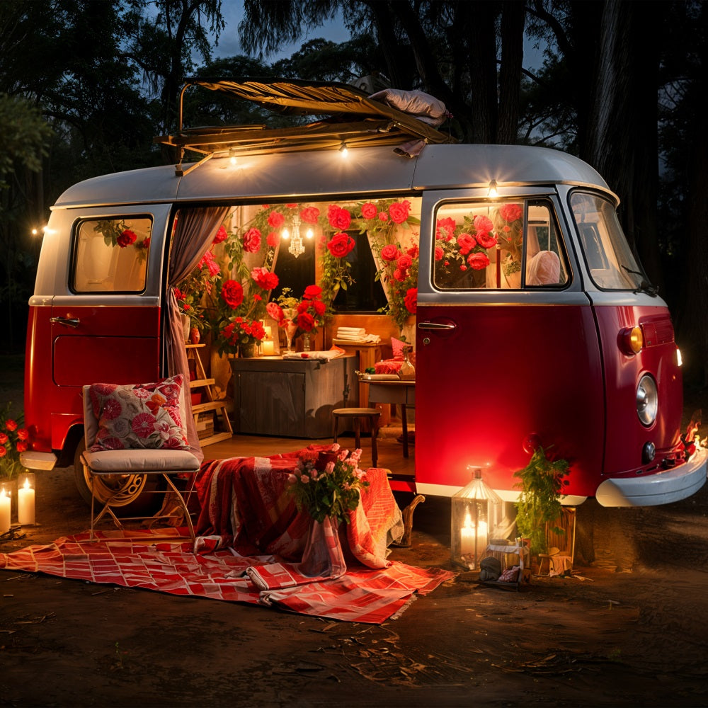 Toile de fond Saint-Valentin Idées Pique-Nique Camion Rouge BRP11-410