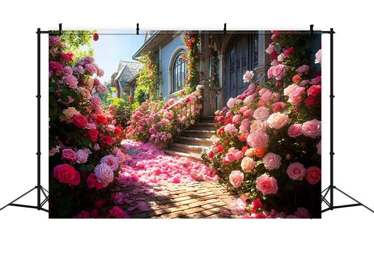 Toile de fond Saint-Valentin Photographie Entrée Maison Idéale Roses BRP11-427