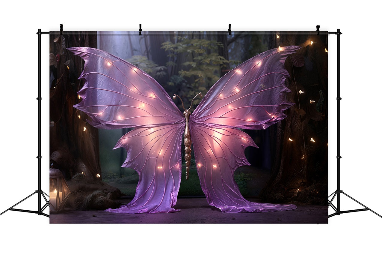 Toile de fond Saint-Valentin Papillon Violet Lumières Enchantées BRP11-443