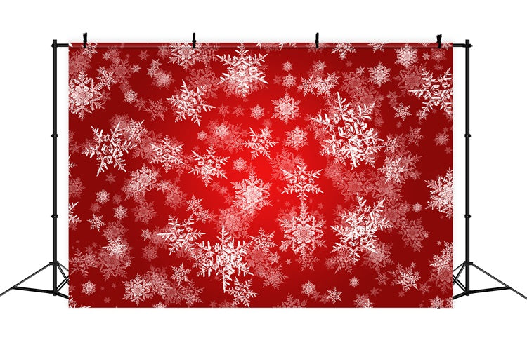 Toile de fond Hiver Idées Flocons de Neige Magie Rouge Photographie BRP11-457