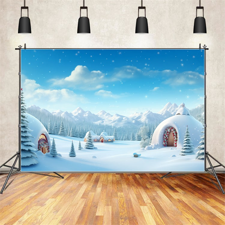 Toile de fond Hiver Igloos Pics Enneigés BRP11-48