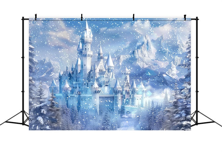 Toile de fond Hiver Château Enneigé Contes de Fées BRP11-49