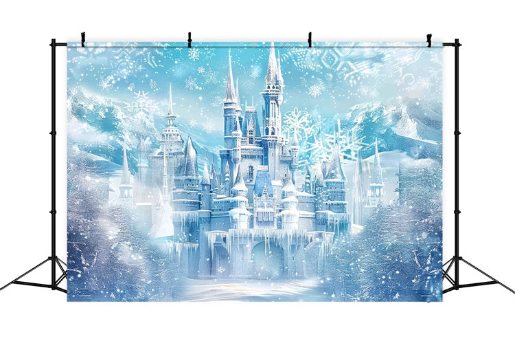 Toile de fond Hiver Château de Glace Flocons BRP11-50