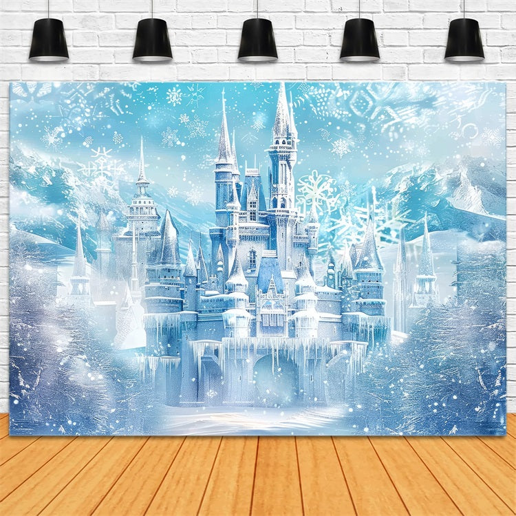 Toile de fond Hiver Château de Glace Flocons BRP11-50