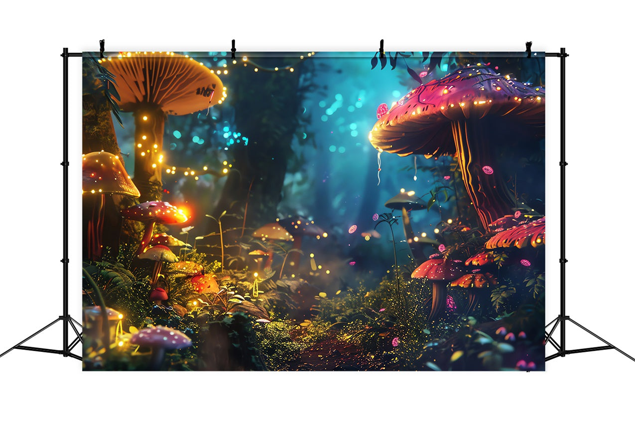 Toile de fond Printemps Photographie Forêt de Champignons Lumineux BRP11-509