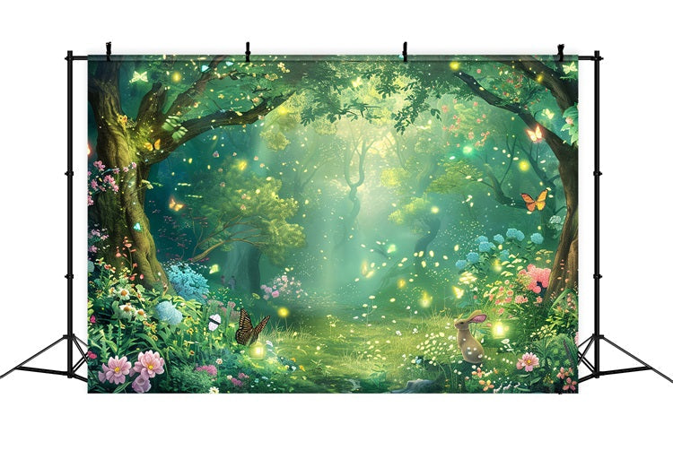 Toile de fond Printemps Forêt Papillon Lumineux BRP11-513