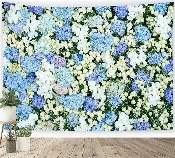 Toile de fond Printemps Photographie Mur Floral Bleu et Blanc BRP11-518