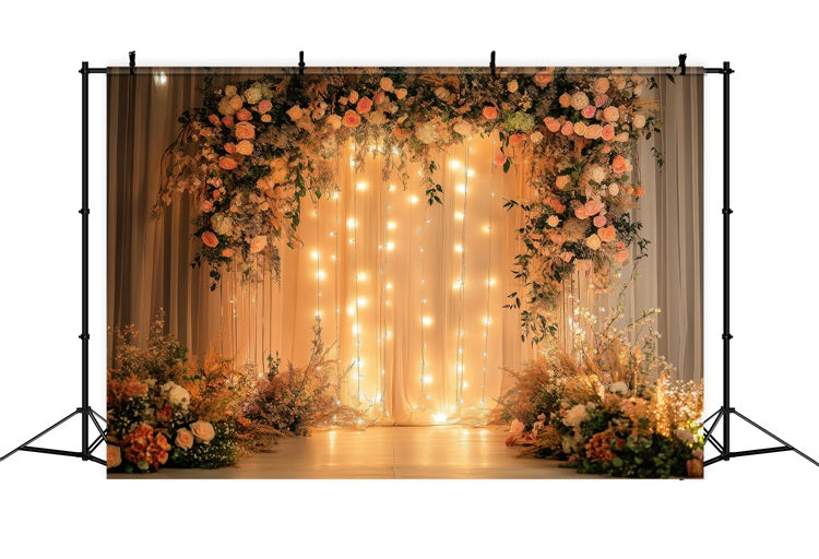 Toile de fond Printemps Lumières Féeriques Arche Florale Mariage BRP11-549