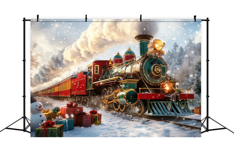 Toile de fond Hiver Train de Voyage Pays des Merveilles BRP11-60