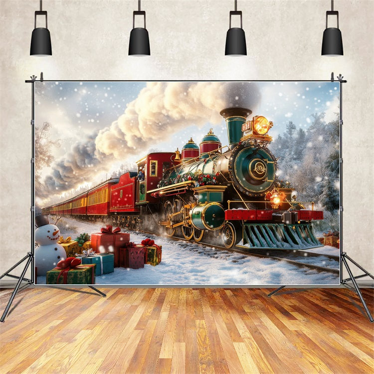 Toile de fond Hiver Train de Voyage Pays des Merveilles BRP11-60