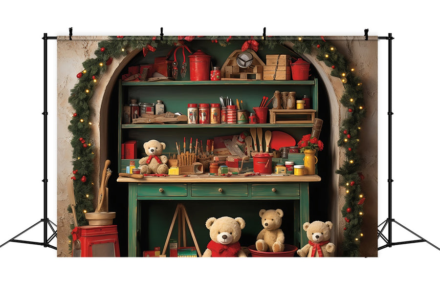 Toile De Fond Photographie 3x2.4m Noël Grange Rustique – Porte Bois, Sapin Enneigé, Cadeaux & Neige – Décor Parfait Pour Famille, Studio Ou Fête
