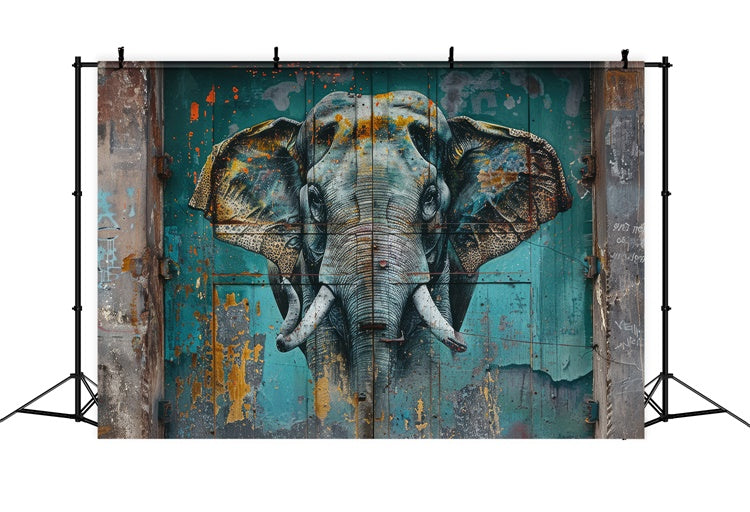 Toile de fond Graffiti Photographie Mural Éléphant Réaliste BRP12-130