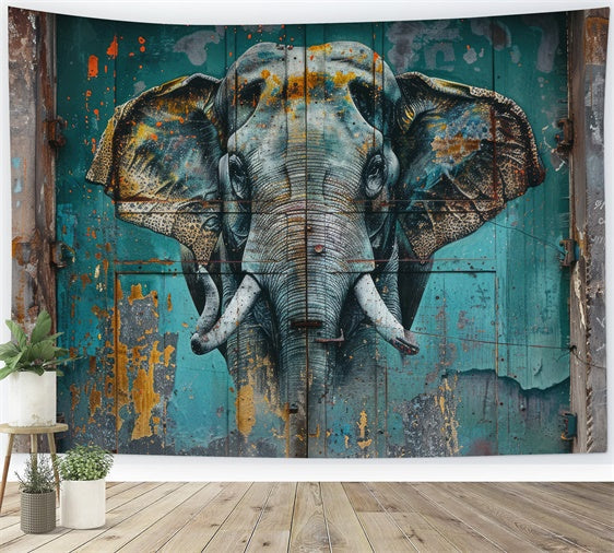 Toile de fond Graffiti Photographie Mural Éléphant Réaliste BRP12-130