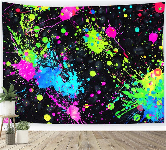 Toile de fond Graffiti Explosion Fluorescente Dynamique de Couleur BRP12-134