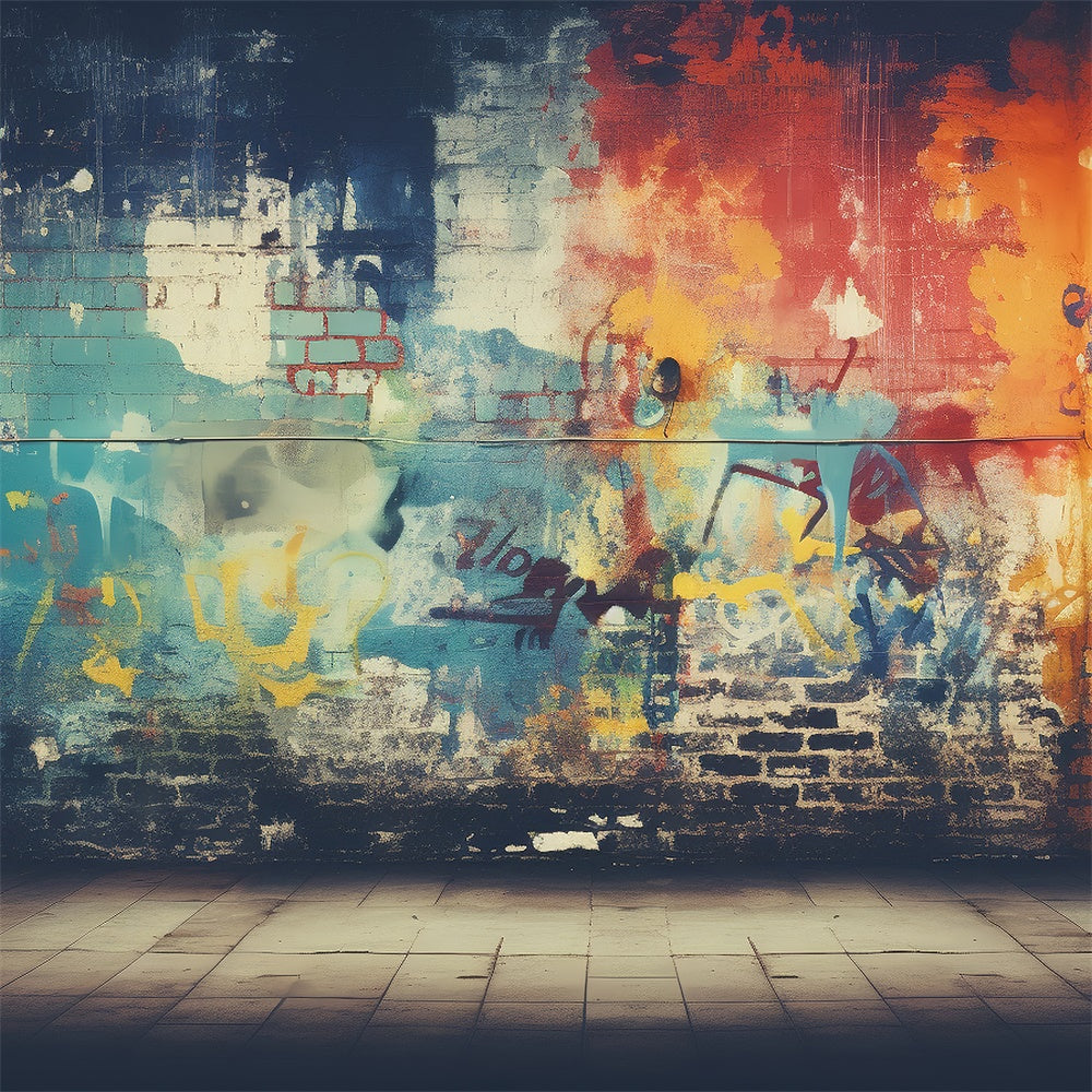 Toile de fond Graffiti Photographie Mur de Briques Design Moderne BRP12-144
