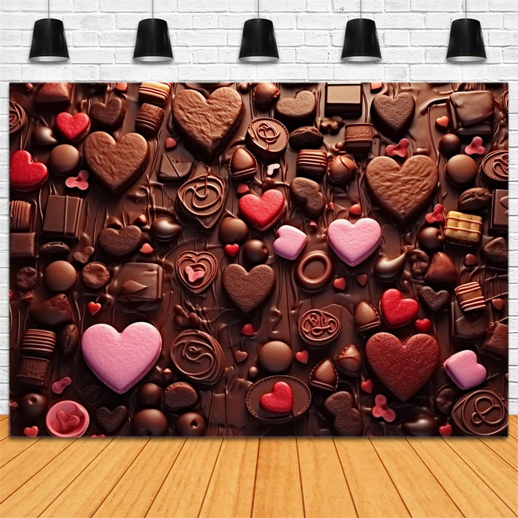 Toile de fond Saint-Valentin Cœur Doux Chocolat Décor BRP12-161