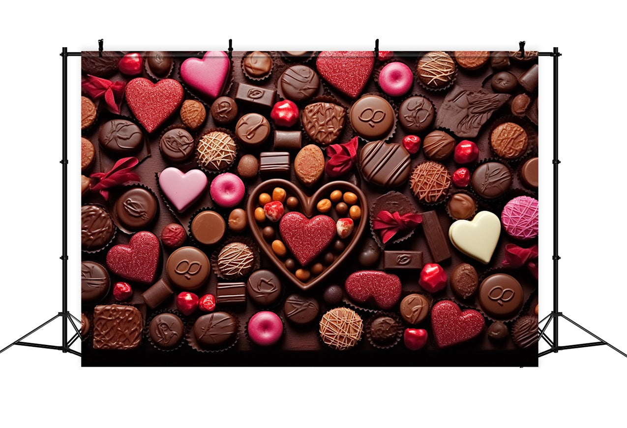 Toile de fond Idées Saint-Valentin Thème Chocolat Cœur BRP12-162