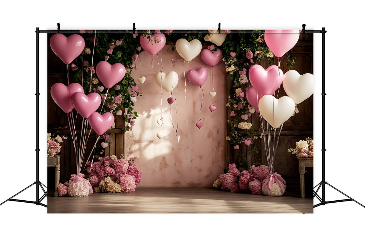 Toile de fond Saint-Valentin Ballons Cœur Roses Célébration BRP12-175