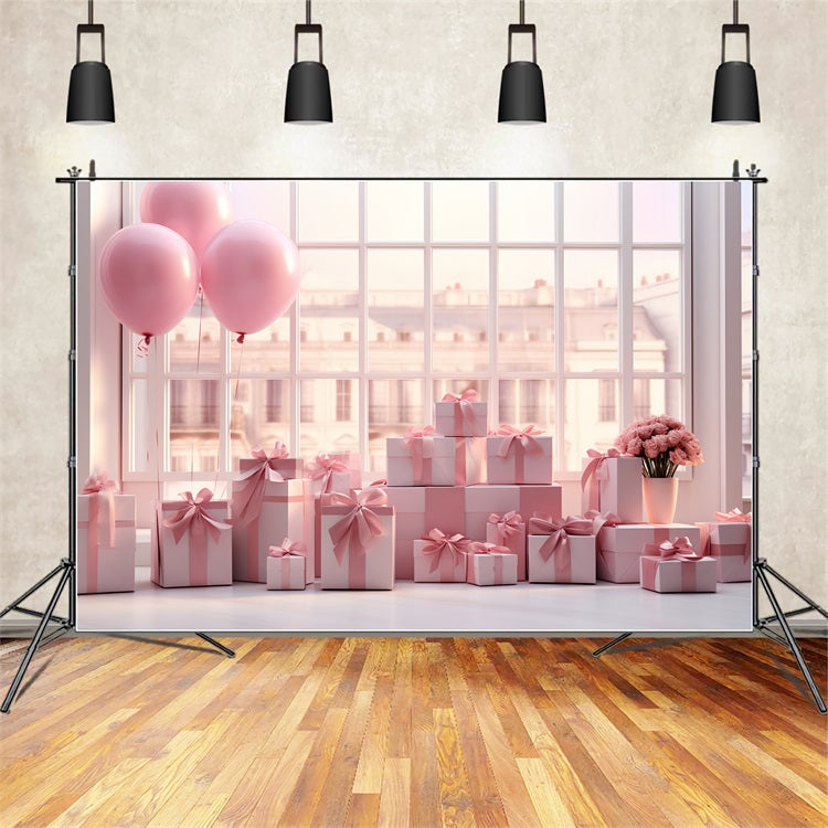 Toile de fond Photographie Saint-Valentin Arrangement Cadeaux Fenêtre BRP12-195