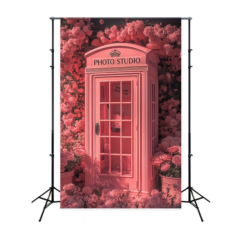 Toile de fond Saint-Valentin Téléphone Rose Floral BRP12-205