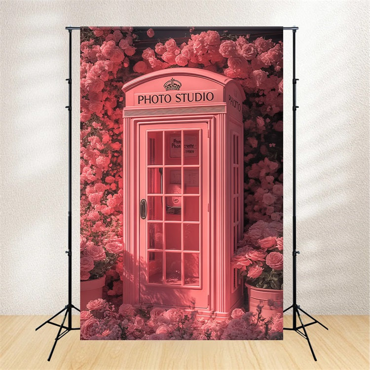 Toile de fond Saint-Valentin Téléphone Rose Floral BRP12-205