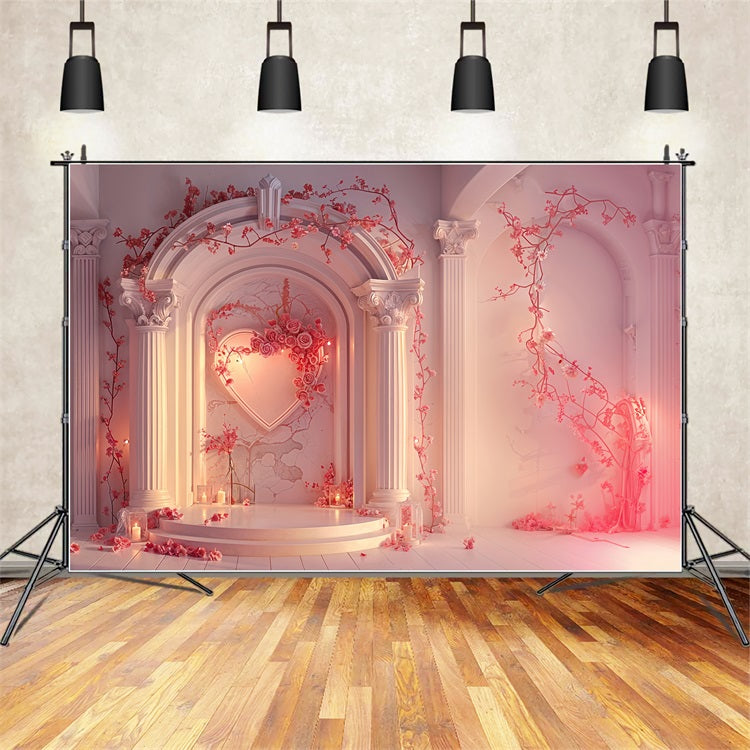 Toile de fond Saint-Valentin Arche de Roses Douces Romance à la Lumière de Bougies BRP12-215