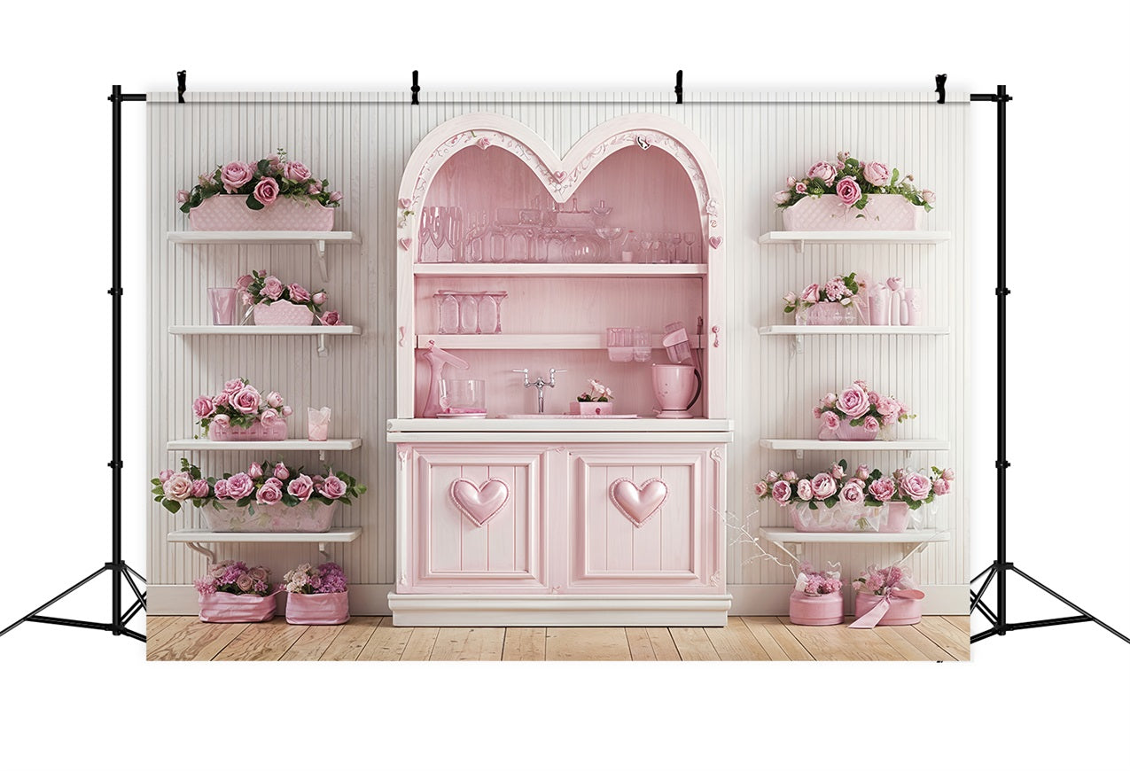 Toile de fond Saint-Valentin Cuisine Rose Décor Saint-Valentin BRP12-236