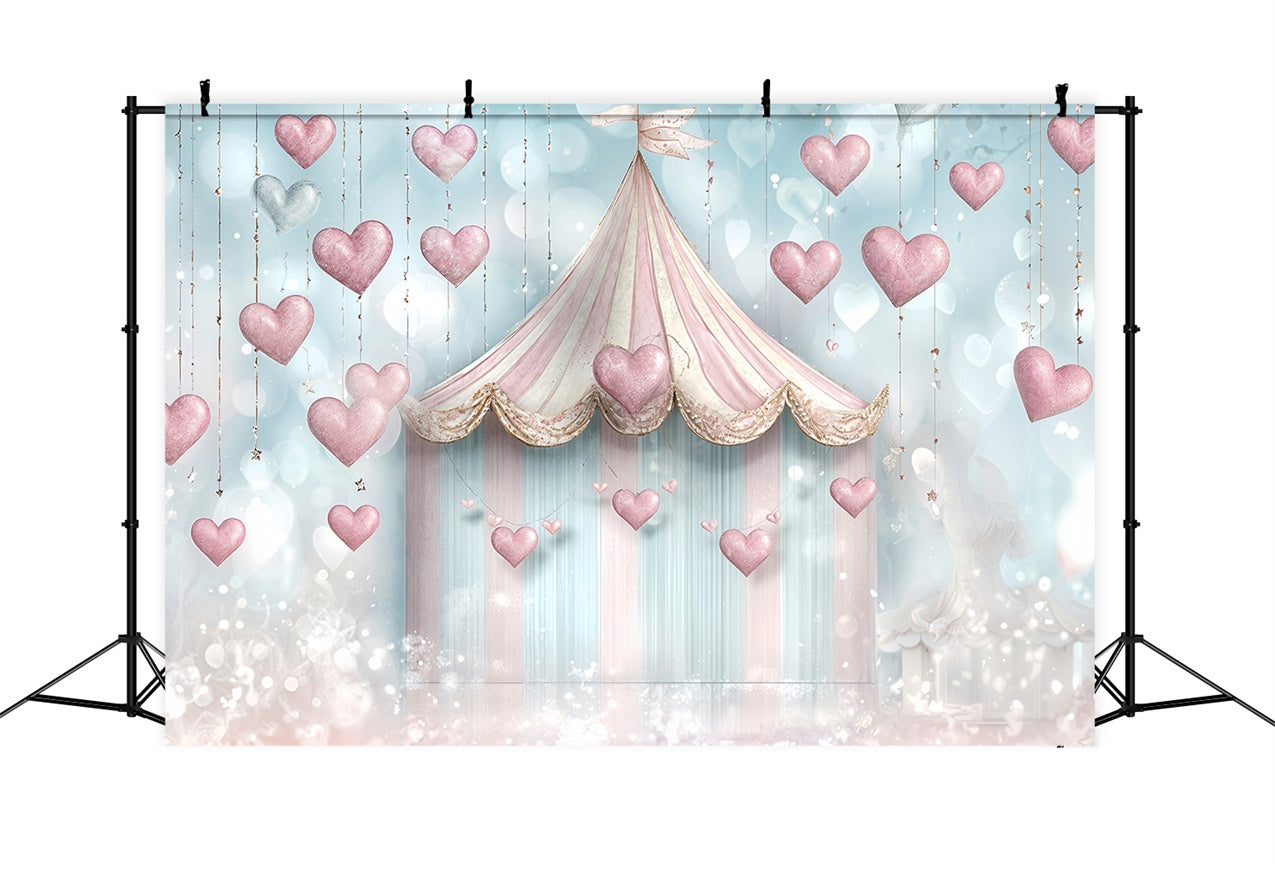 Toile de fond Saint-Valentin Tente Pastel Décorations Cœur BRP12-243