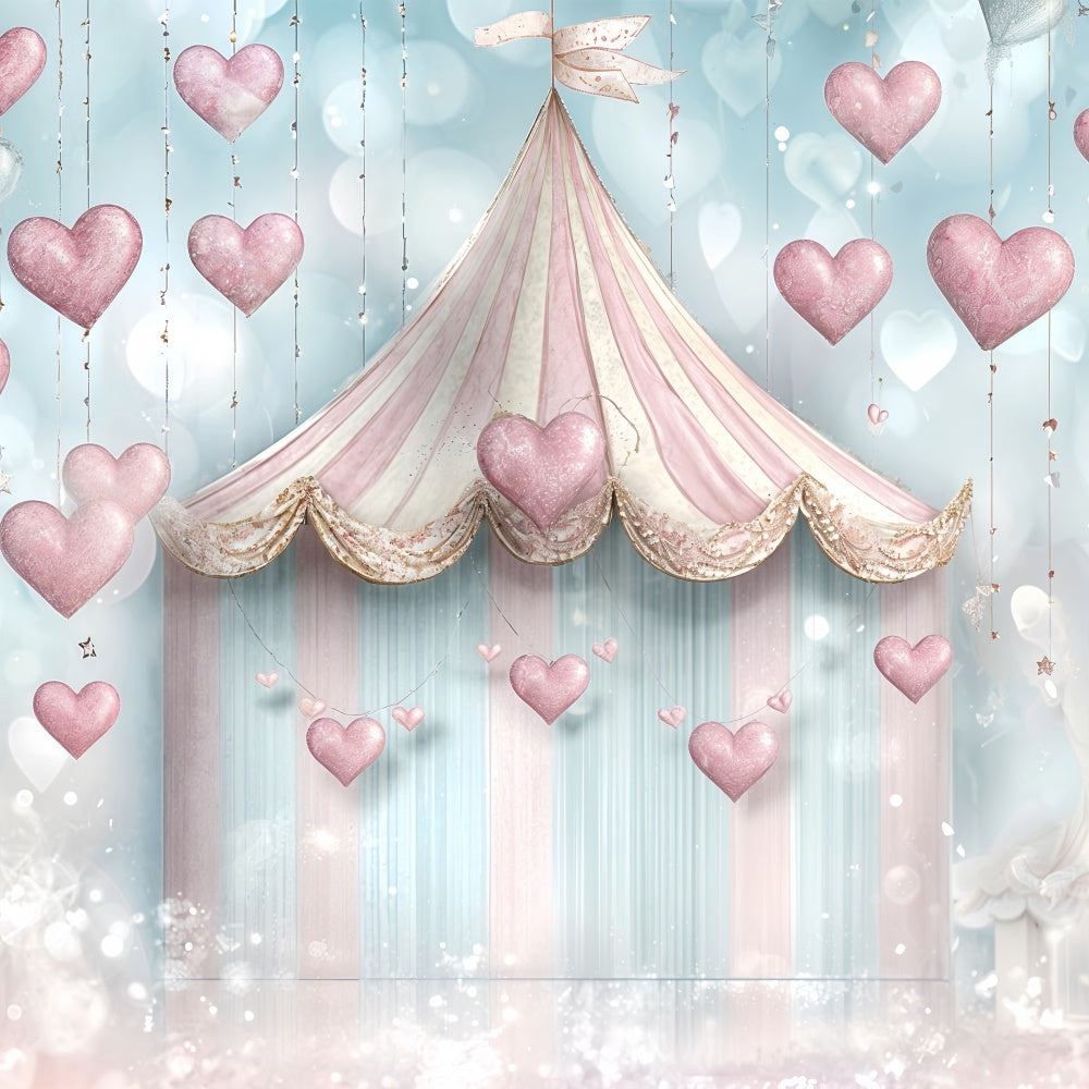 Toile de fond Saint-Valentin Tente Pastel Décorations Cœur BRP12-243