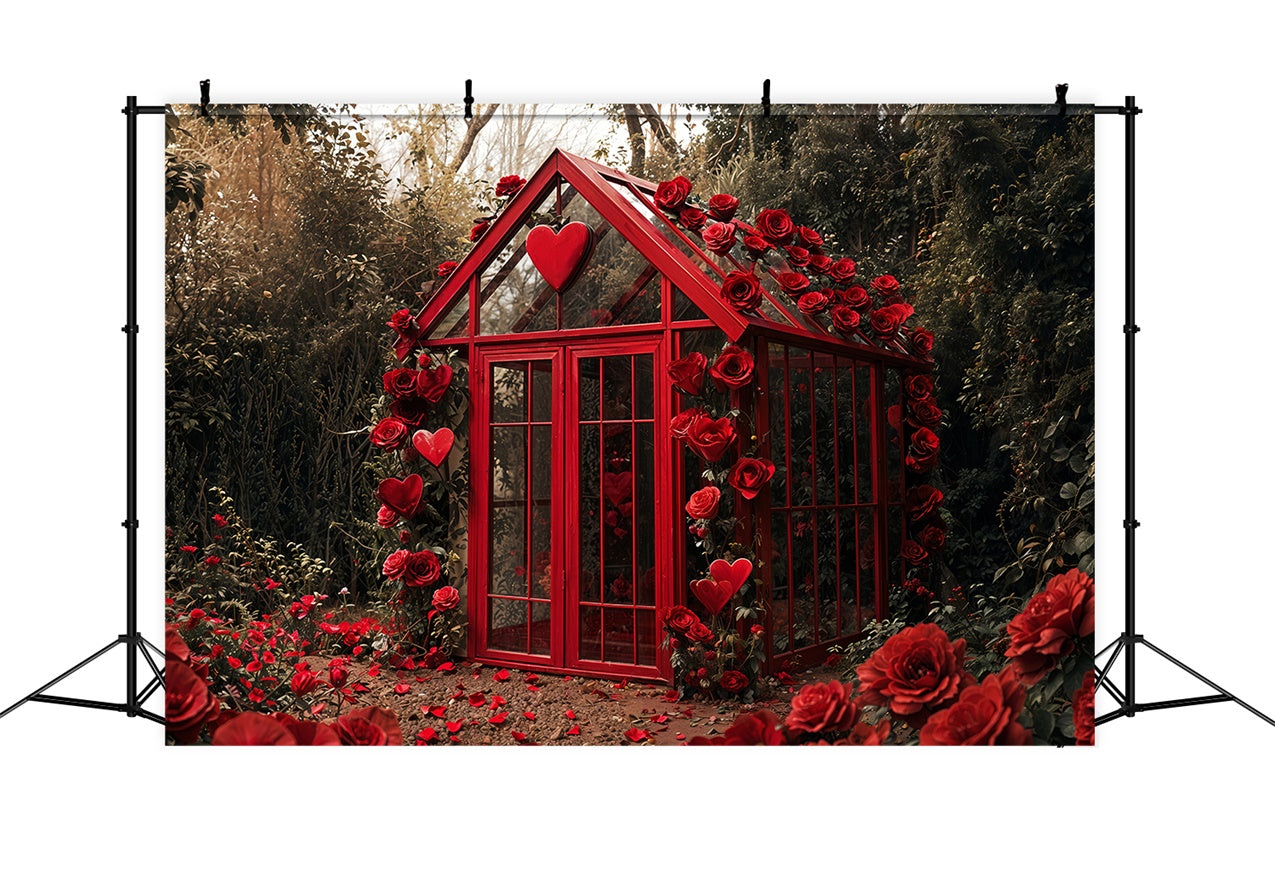 Toile de fond Saint-Valentin Jardin Cottage en Verre Roses BRP12-248