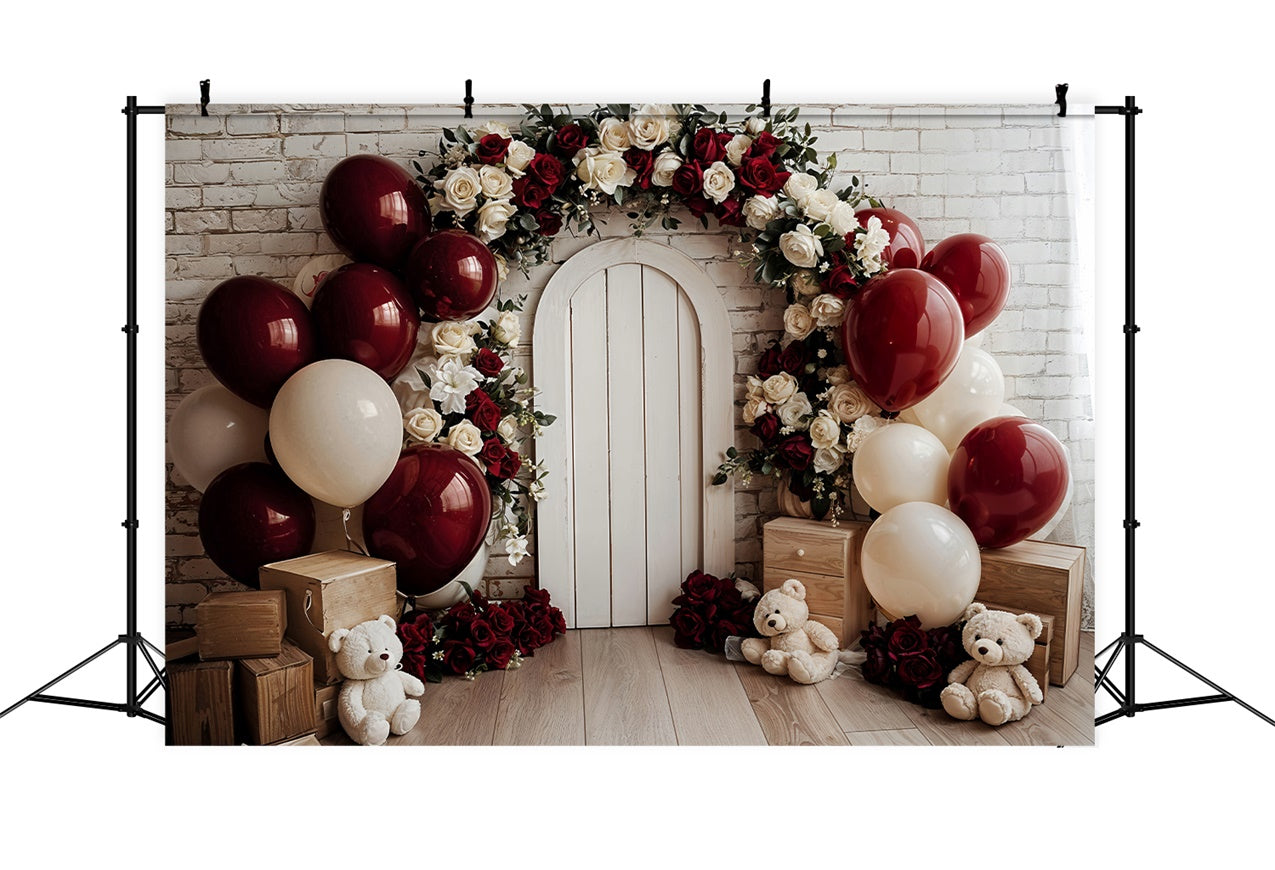 Toile de fond Saint-Valentin Arche de Ballons Floral Porte BRP12-250