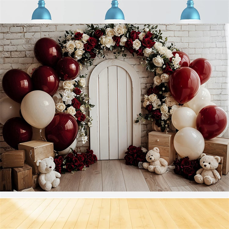 Toile de fond Saint-Valentin Arche de Ballons Floral Porte BRP12-250