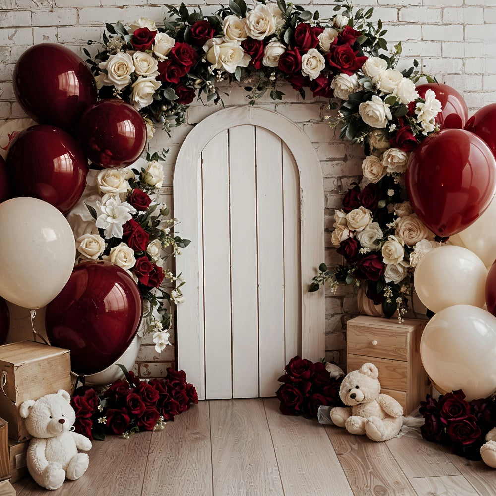 Toile de fond Saint-Valentin Arche de Ballons Floral Porte BRP12-250