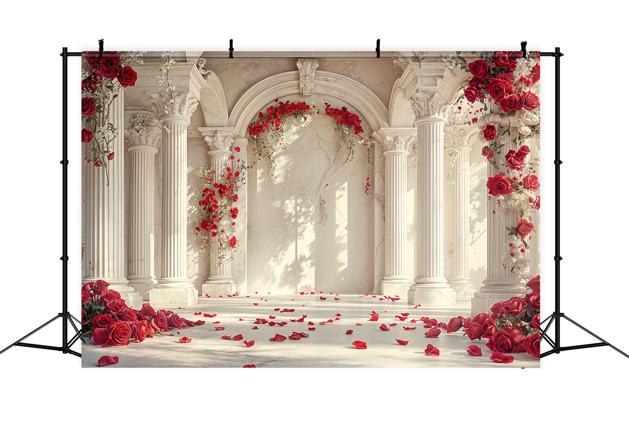 Toile de fond Saint-Valentin Pétales de Roses Archway Marbre BRP12-256